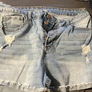 High waisted jean shorts